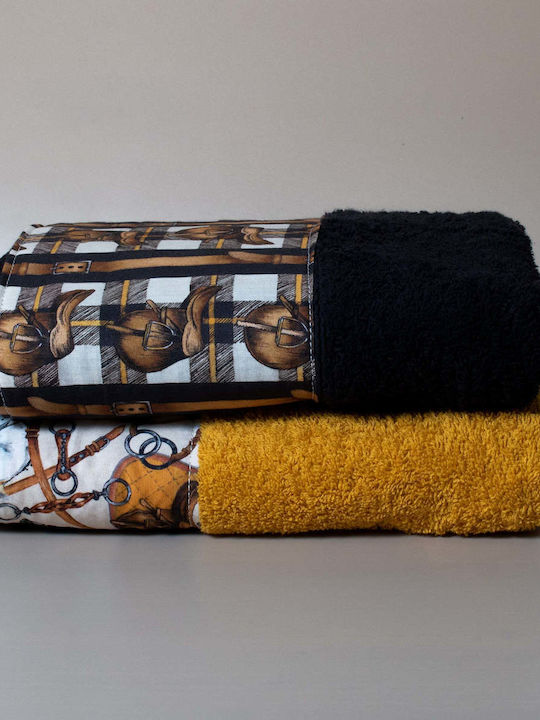 White Fabric Facecloth Set Cotton 50x100cm Mult...