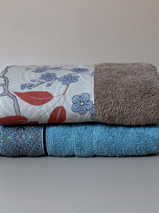 White Fabric Facecloth Set Cotton 50x100cm Mult...