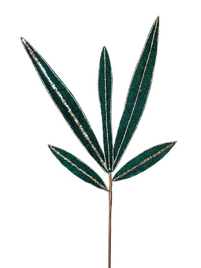 Christmas Velvet Leaves Emerald 55cm
