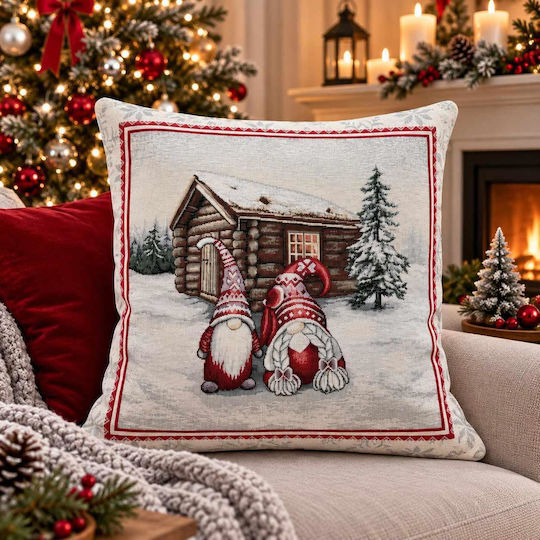 Linea Home Weihnachtsdekorativer Kissenbezug Quadratisch 45x45cm