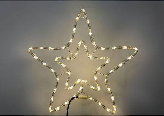 Stea Dublă 54 Led Lumină Caldă Albă 58x58cm