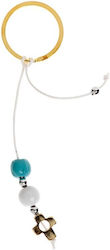 Bellissimo Amulet De Botez Breloc Alb-Galben 50...