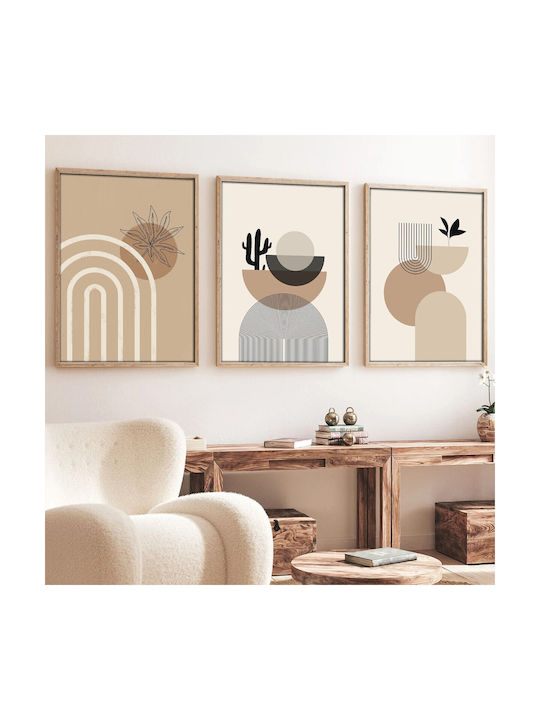 Set MDF Paintings Frame 3 Pieces Huhu264 50 X 35 693bse4055 50x35 Cm