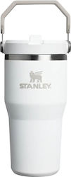 Stanley Iceflow Flip Straw Tumbler Glass Thermos Stainless Steel BPA Free 590ml Frost With Straw
