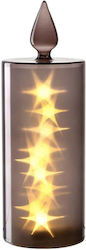 Χριστουγεννιάτικο Κερί Led Silenzio 043861l 27cm Grey Leonardo