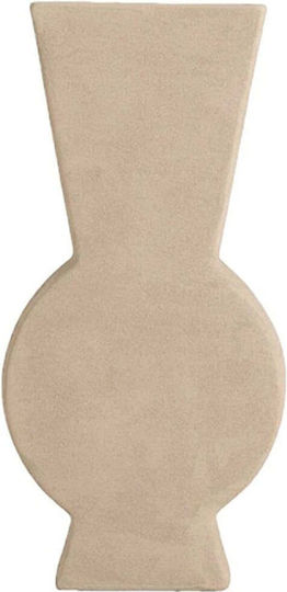 Espiel Set of Ceramic Vases Beige 18.5x6.5xHeight 38.8cm 2 Pieces