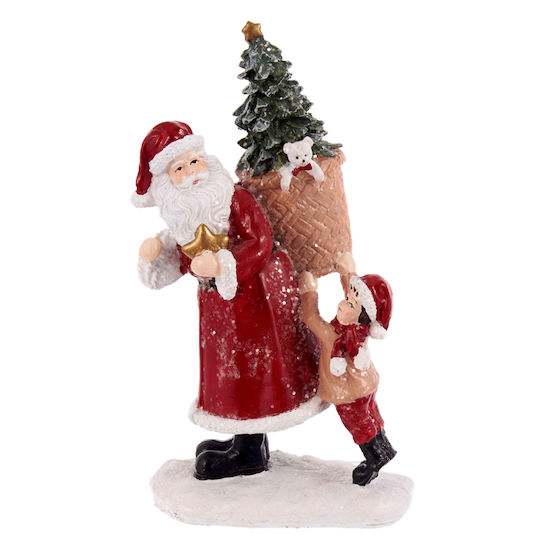 Weihnachtsmann Polyresin Rot 10x6x17,5cm