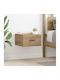 vidaXL Bedside Tables Wooden with Metal Legs Processed Wood 2 Pieces 35x35x20cm