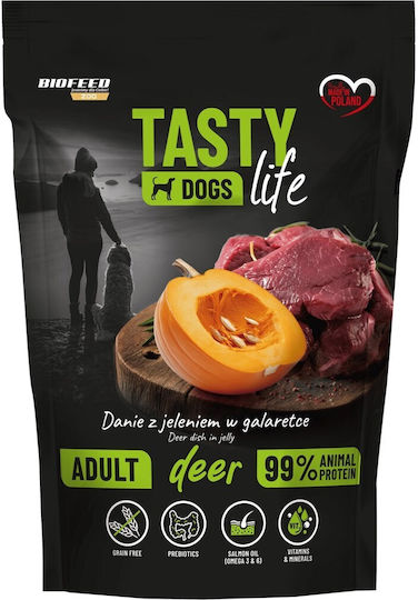 Biofeed 0.5kg Trockenfutter ohne Getreide für erwachsene Hunde mit Hirsche