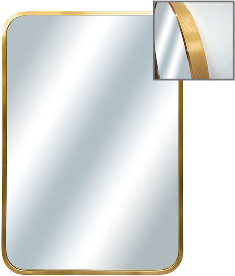 Wall Mirror with Gold Frame 100x60cm 1pcs