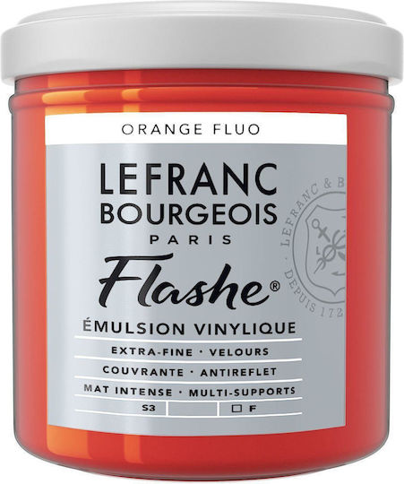 Lefranc & Bourgeois 125ml Flashe Acrylic 206 Series 3 Fluorescent Orange