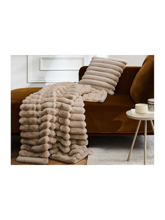 Douceur d'Intérieur Κουβέρτα Fleece Ημίδιπλη 180x220εκ. Sand