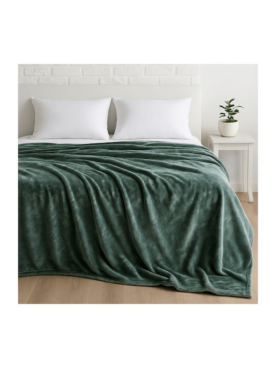Astron Italy Velvet Blanket Queen 220x240cm Olive