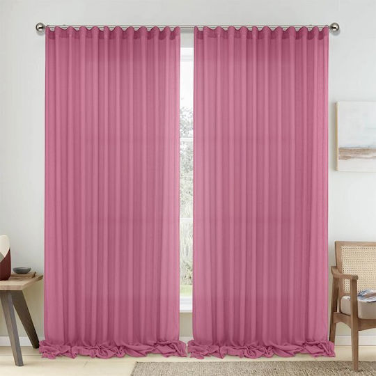 Lino Home Vorhang mit Bleistiftfalten Fuchsie 150x295cm