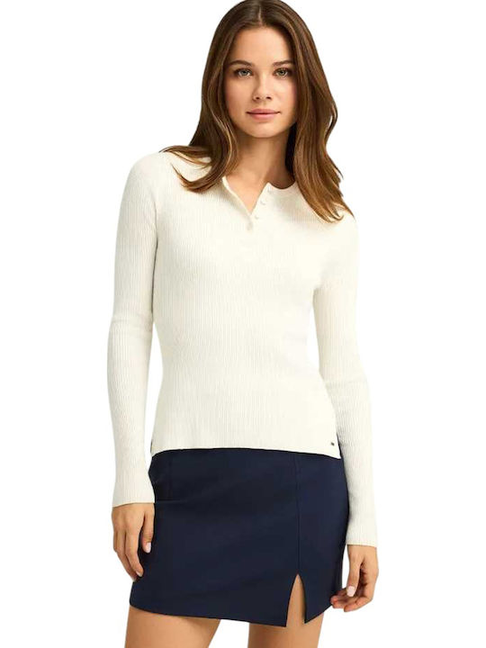 Funky Buddha Women's Long Sleeve Sweater White
