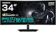 Gigabyte G34WQC2 Ultrawide VA HDR Curved Gaming Monitor 34" QHD 3440x1440 200Hz with 1ms GTG Response Time Gray