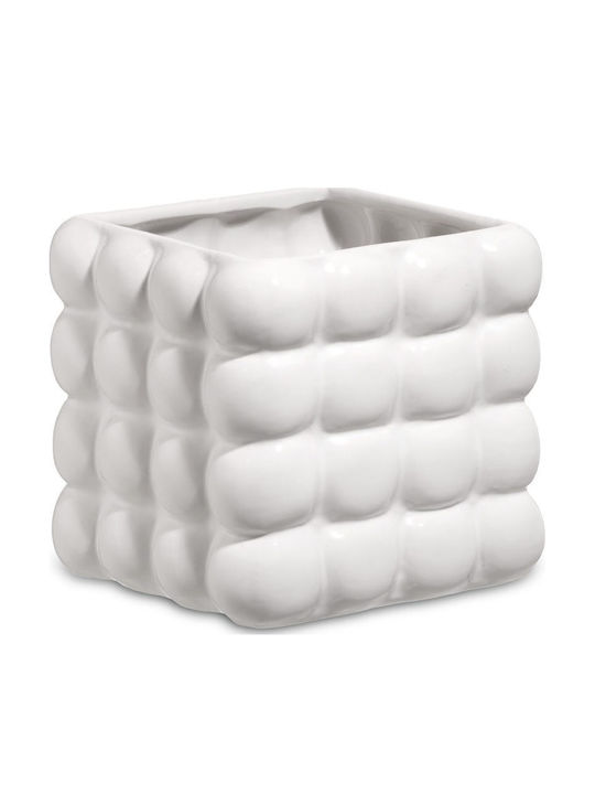 Fankon Flowers Planter White 11.5x11.5x11.5cm.