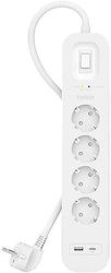 Belkin Steckdosenleiste 4 Steckdosen mit Kabel 2m