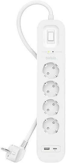 Belkin Πολύπριζο 4 Θέσεων με USB-C