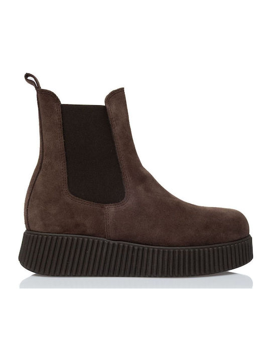 Sante Suede Γυναικεία Μποτάκια Καφέ