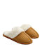 Winter Women's Slippers with Fur Brown