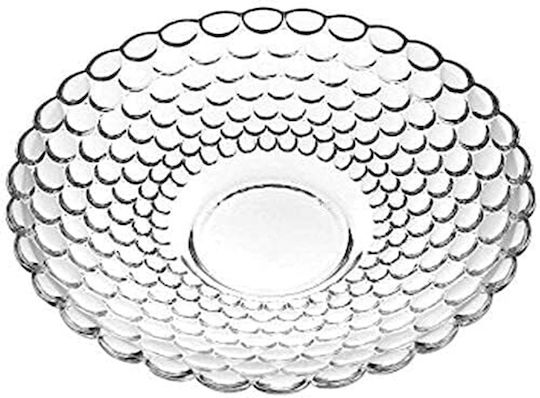 Serving Bowl Round Glass Transparent with Diameter 24cm