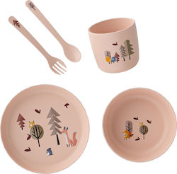 Queen Mother Feeding Set made of Plastic Pink P...