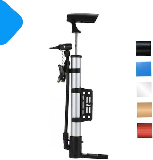 Mini Τρόμπα Αέρος Χεριού 32cm Μηχανής Ποδηλάτου 1422-10 Ασημί
