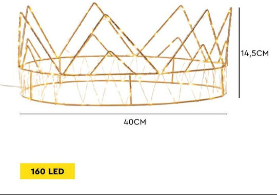 Roi Bronze Krone Beleuchtet 160 Mini LED Warme Weiße Lichter 40x14,5cm