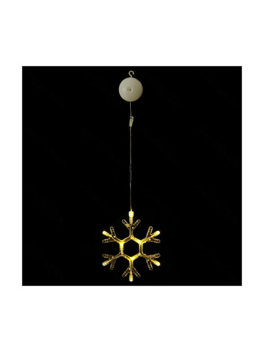 Weihnachtsbaumschmuck Hängende Batterie 3aa Vakuum Saugnapf Schneeflockenform 9 LED Warmes Licht Aigostar Sds-8433325305369 Sss