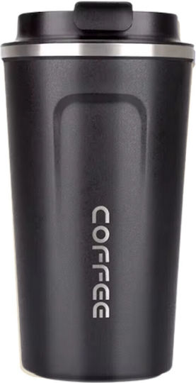Uncle George Ποτήρι Θερμός Ανοξείδωτο BPA Free 510ml Επιστόμιο Μαύρο με Επιστόμιο