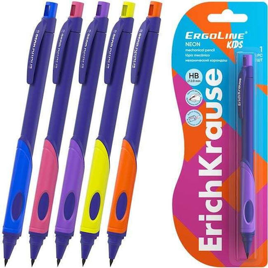 Erich Krause Μηχανικο Μολυβι 2mm Ergoline Kids Neon Ξυστρα Ass 63333