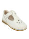 Kids Patent Leather Ballerinas Weave with Hoop & Loop Closure White