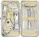 Set Manichiură Pedichiură H&s 14 Piese Oțel Inoxidabil Geantă De Depozitare Bej