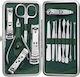 Set Manichiură Pedichiură H&s 14 Piese Oțel Inoxidabil Geantă De Depozitare Verde