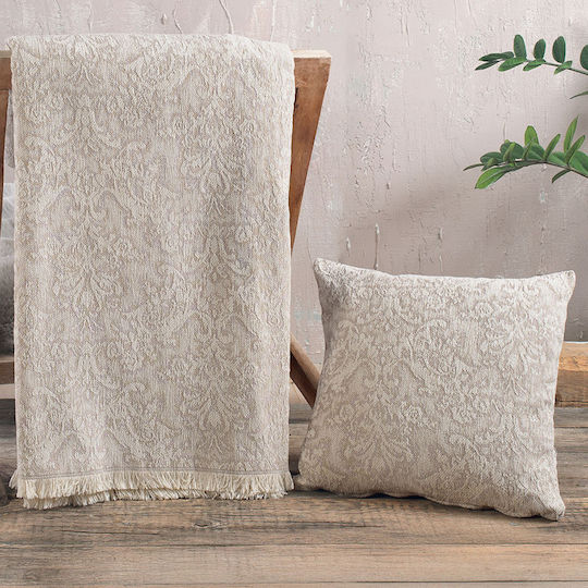 Rythmos Bianco Ριχτάρι Πολυθρόνας Chenille 160x180εκ. Εκρού
