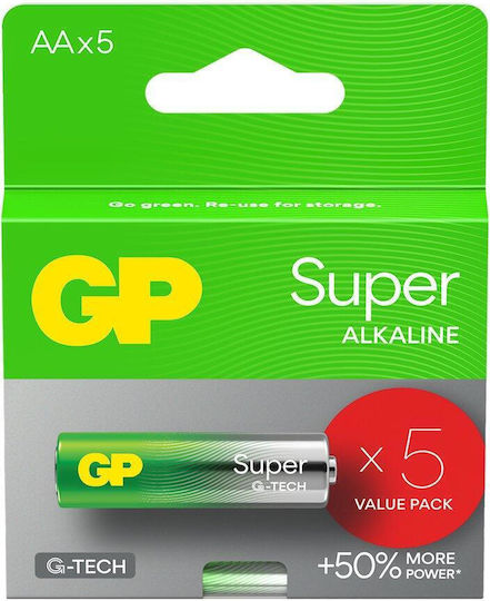 GP Batteries Алкални Батерии AA 1.5V 5бр