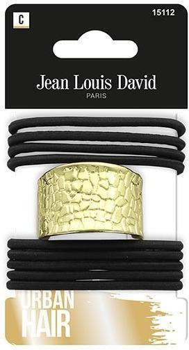 Hair Scrunchies Black Gold Metallic Detail 10 Pieces J.l.david Accesories 15112