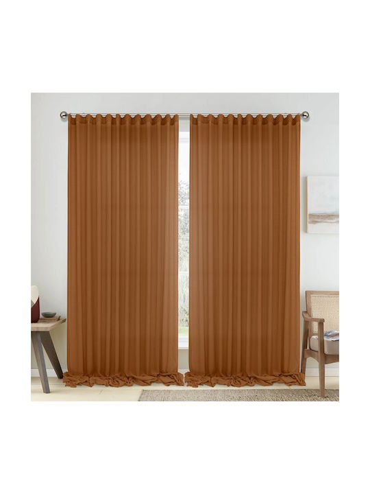 Lino Home Curtain with Pencil Pleat 1010 Red 29...