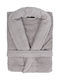 Viokarpet Guten Tag Bademantel mit Halsband Lt Grau 450g/m²