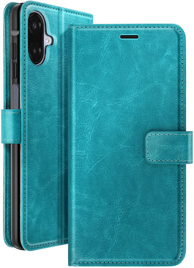 Mayaxess Wallet Case Galaxy A07 Wrist Strap Stand Function Blue Green
