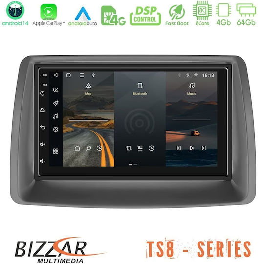 Bizzar Ηχοσύστημα Αυτοκινήτου για Fiat Panda 2003-2012 (Bluetooth/USB/WiFi/GPS/Apple-Carplay/Android-Auto) με Οθόνη Αφής 7"