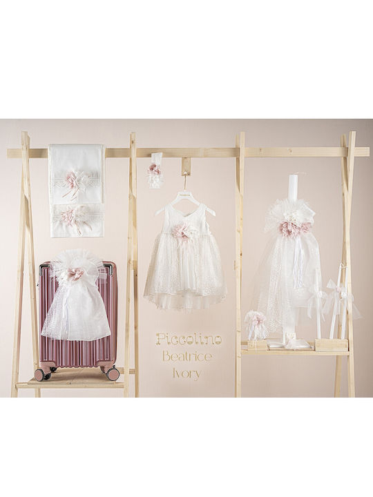 Pachet De Botez Fetiță Beatrice Ivory Valiză Roz Piccolino