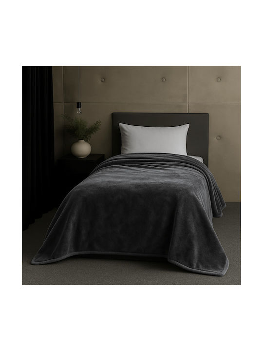 Astron Italy Κουβέρτα Βελουτέ Γκρι 220x150εκ.