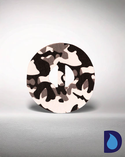 Medtronic Guardian 3 & 4 Round Plasters Pack of 2 Pieces 7cm Grey Camo