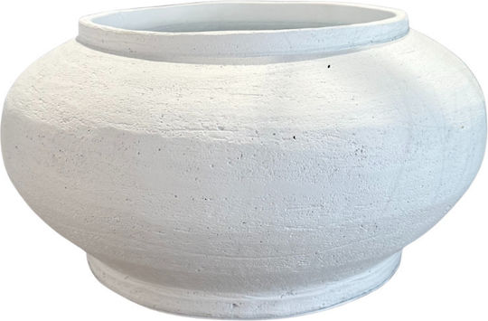 Set 2 Pots Concrete White