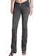 Damenjeans Push Up mit Rissen Schwarz