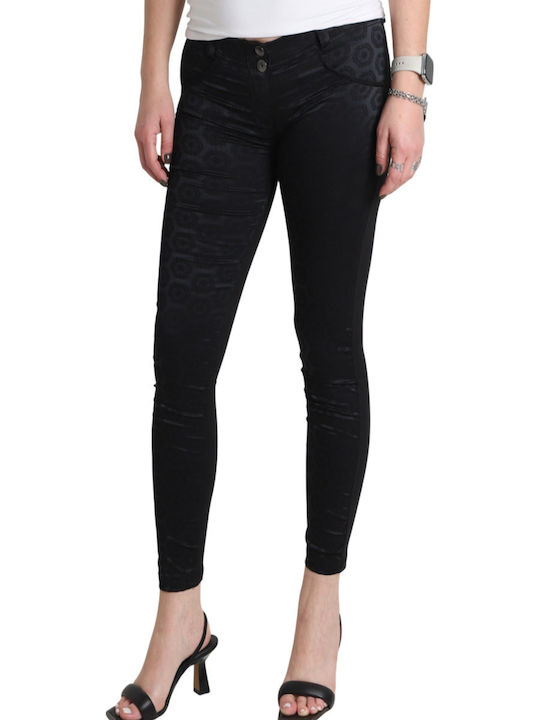 Women's Fabric Trousers Push-up Black