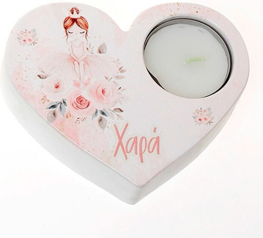 Christening Favor Ceramic Heart Tealight Ballerina GK-45