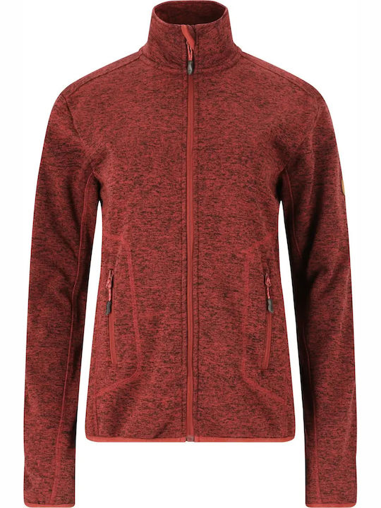 Women's Cardigan with Zipper Red Pear